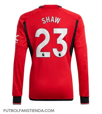 Manchester United Luke Shaw #23 Primera Equipación 2023-24 Manga Larga